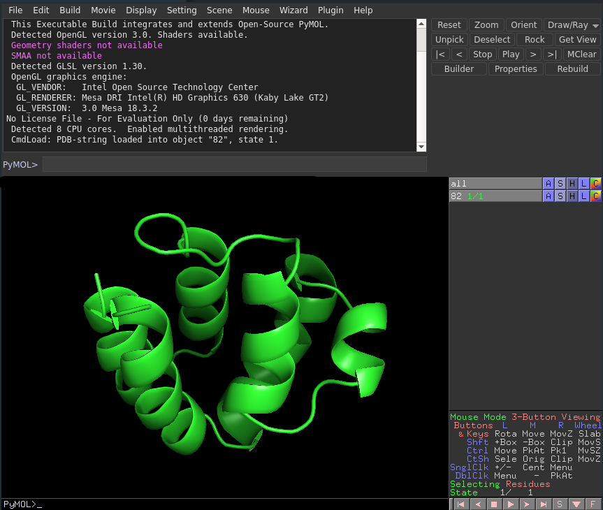 Generated protein visualization in PyMOL